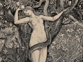 The serpent entwines itself around the body of Eve - Walter Crane, 1890